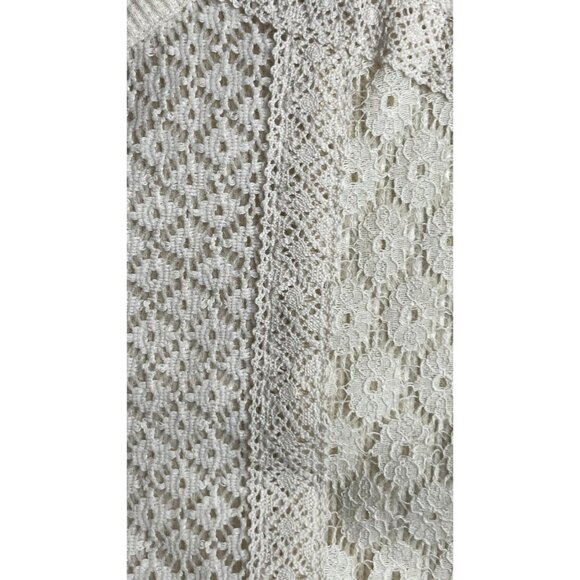 Style & Co Thermal Knit Long Sleeve Top Size XL lace Front Warm Ivor V Neck NWT - Picture 12 of 12